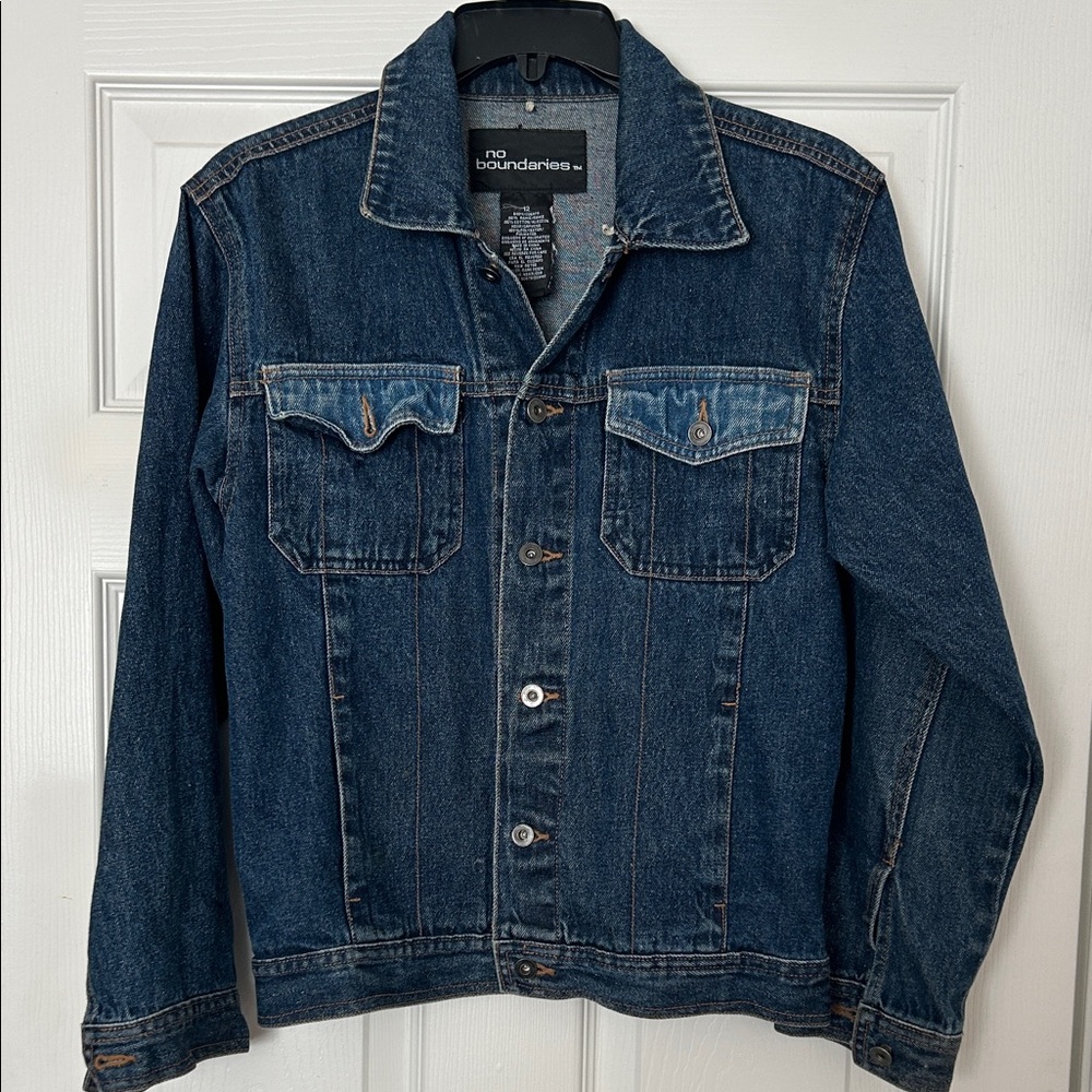 No Boundaries Men's Blue Denim Jacket